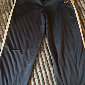 Nike Black Sweatpants with White Side Stripe and Orange Swoosh